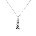 Sterlingsilber Häschen Anhänger an 40,5+5 cm Diamantschliff Kette