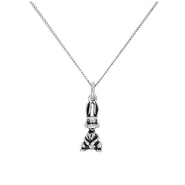 Sterlingsilber Häschen Anhänger an 40,5+5 cm Diamantschliff Kette