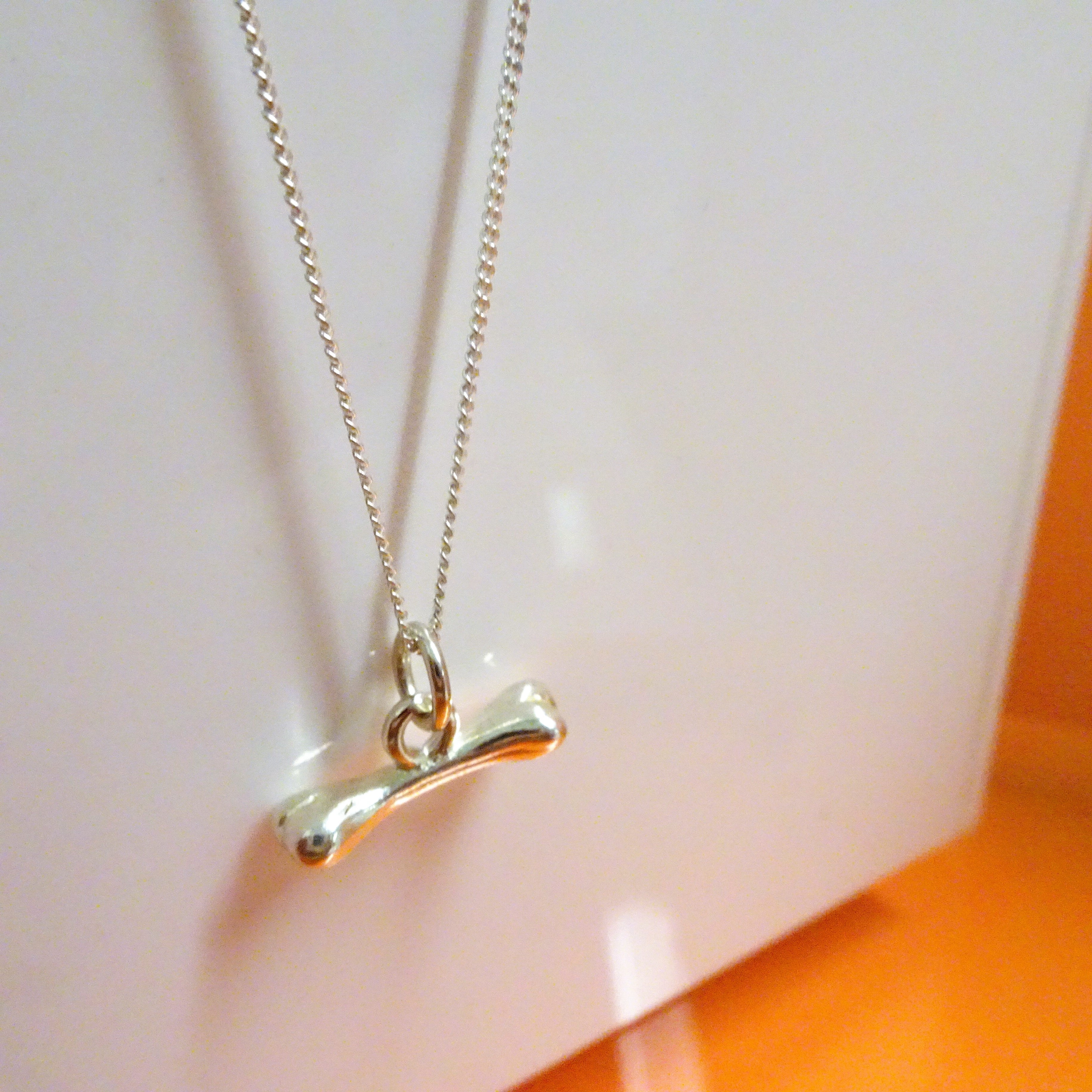Sterlingsilber Hundeknochen Halskette