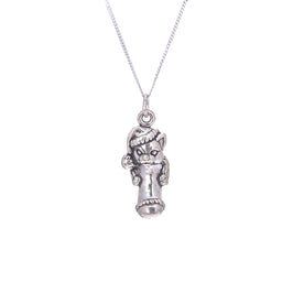 Sterlingsilber Katze in Weihnachtsstrumpf Halskette