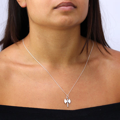 Sterlingsilber Streitaxt Halskette