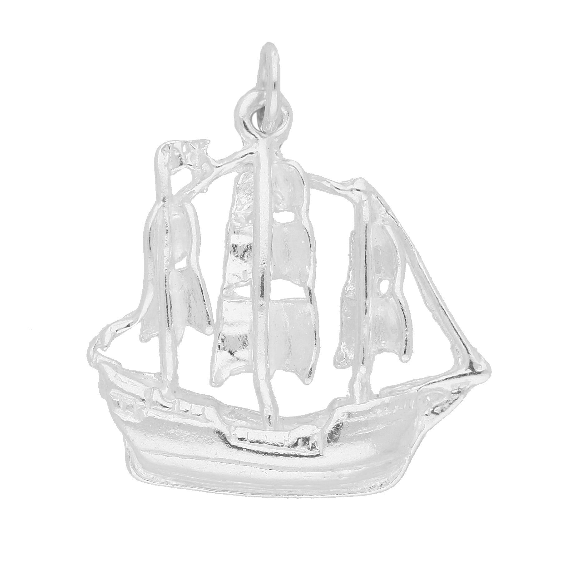 Sterlingsilber Piratenschiff Anhänger