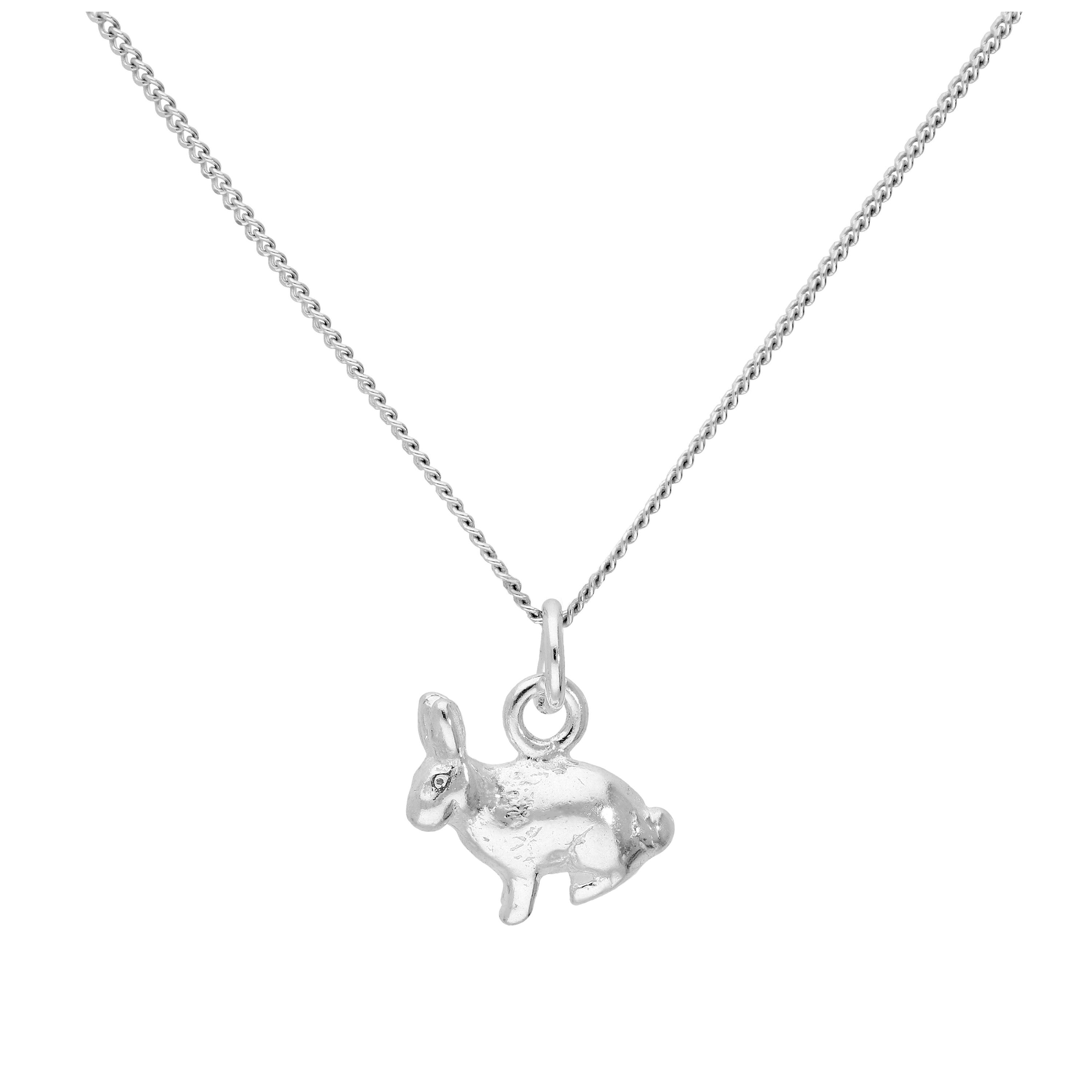 Sterlingsilber Häschen Halskette an 40,5+5 cm Kette