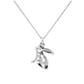 Sterlingsilber Hase Anhänger an 40,5+5 cm Diamantschliff Kette