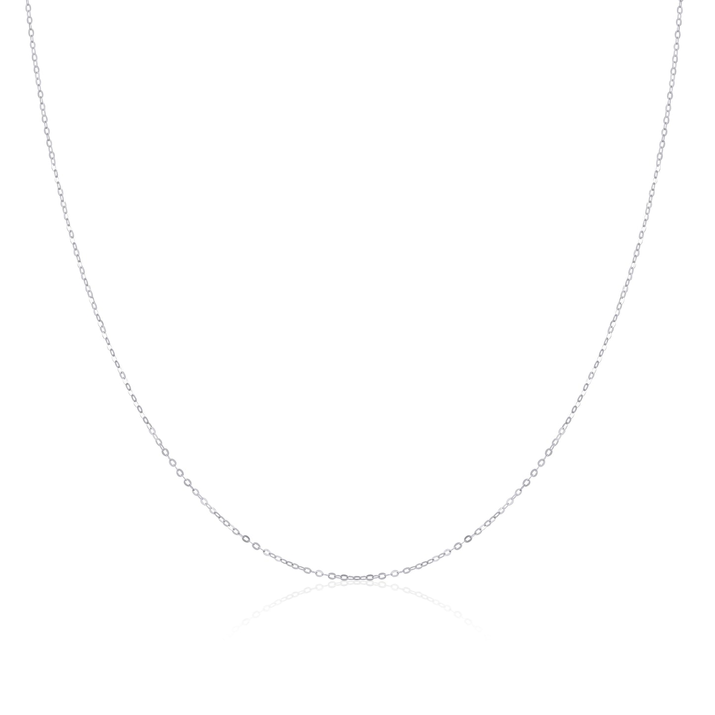 9ct Weißgold Gehämmerte Spurenkette 16 - 24 Zoll