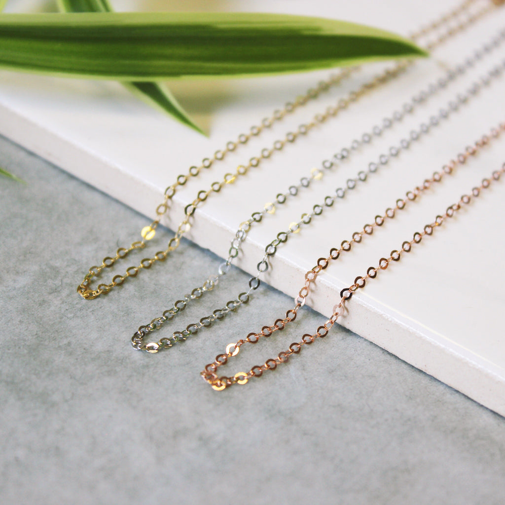 9 Karat Roségold Gehämmert Spuren Fußkette 24 cm