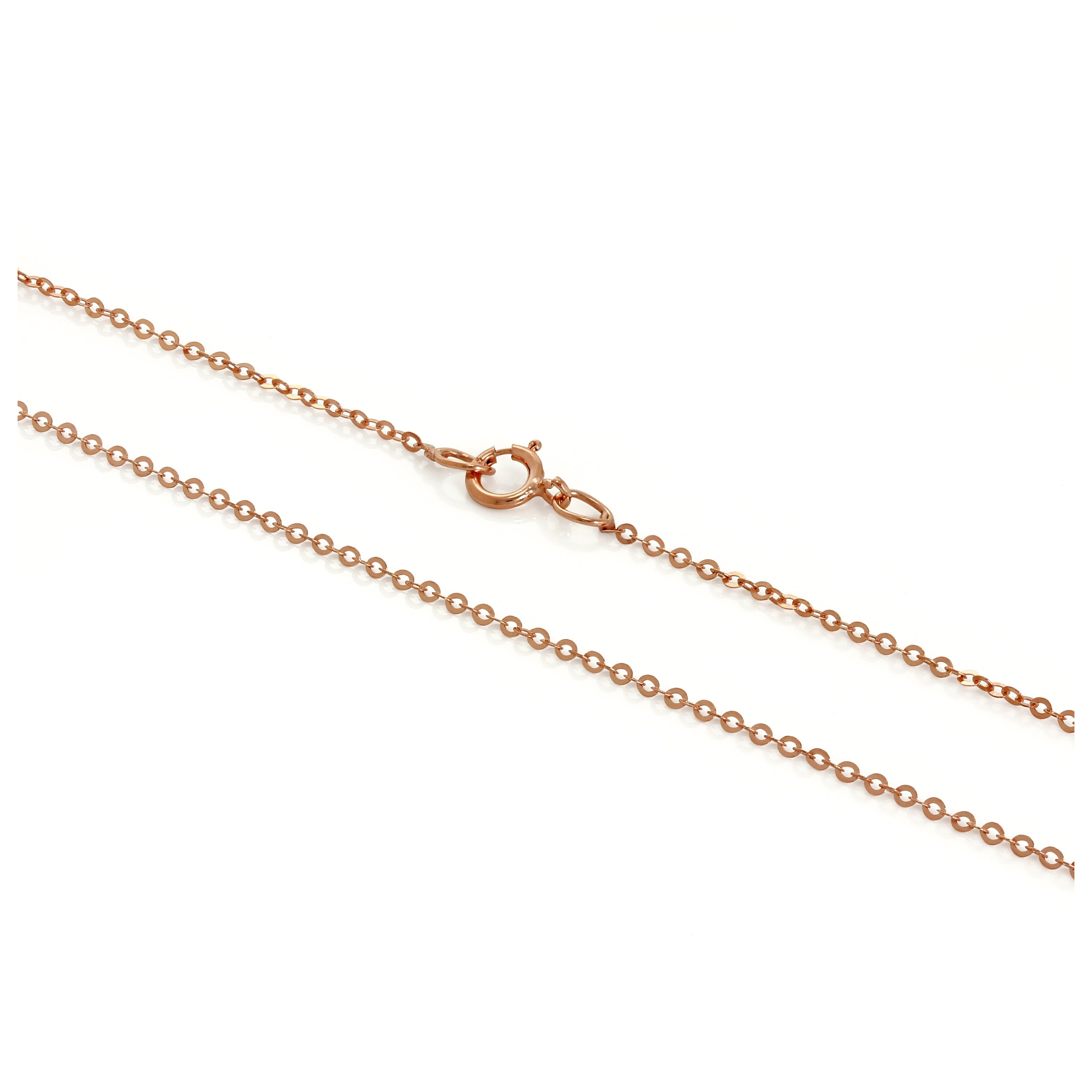 9 Karat Roségold Hammered Trace Chain 16 - 24 Zoll