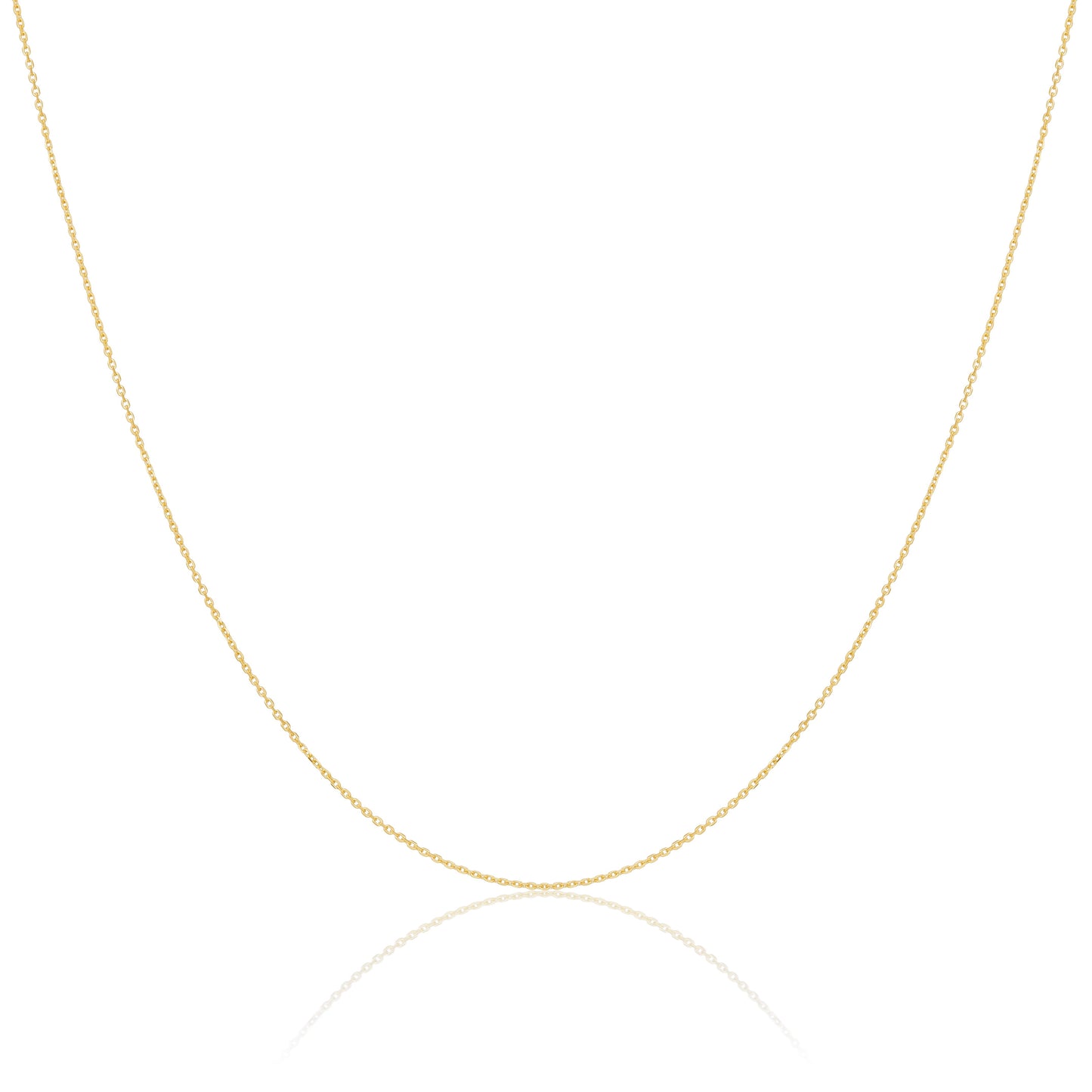 Facettierte Kette aus 9 Karat Gold, 16–22 Zoll