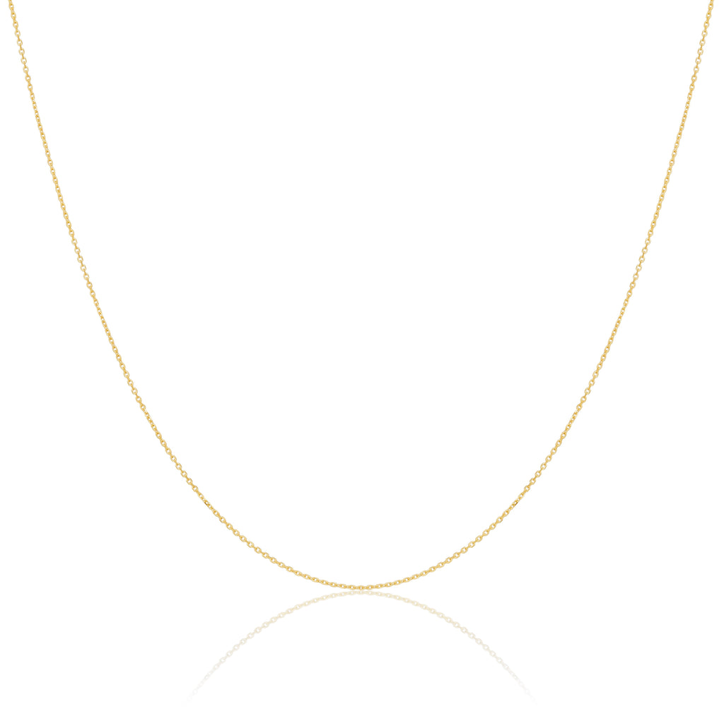 Facettierte Kette aus 9 Karat Gold, 40–55 cm