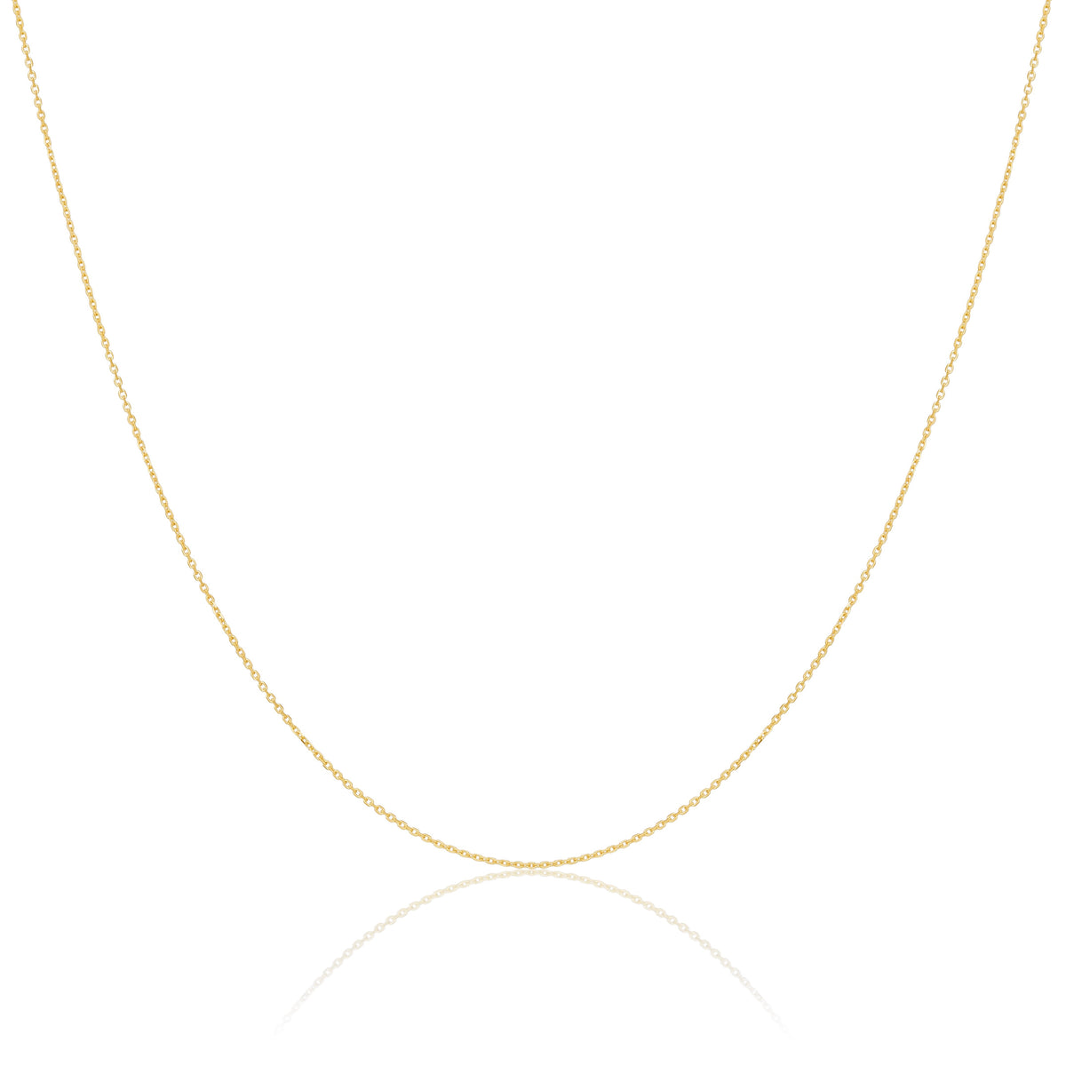 Facettierte Kette aus 9 Karat Gold, 40–55 cm