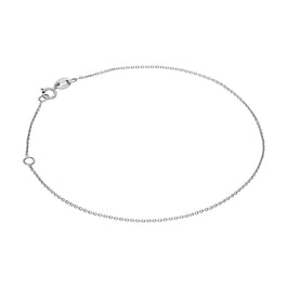 9 Karat Weißgold Facettiert Spurenkette Armband 7 - 20,5 cm