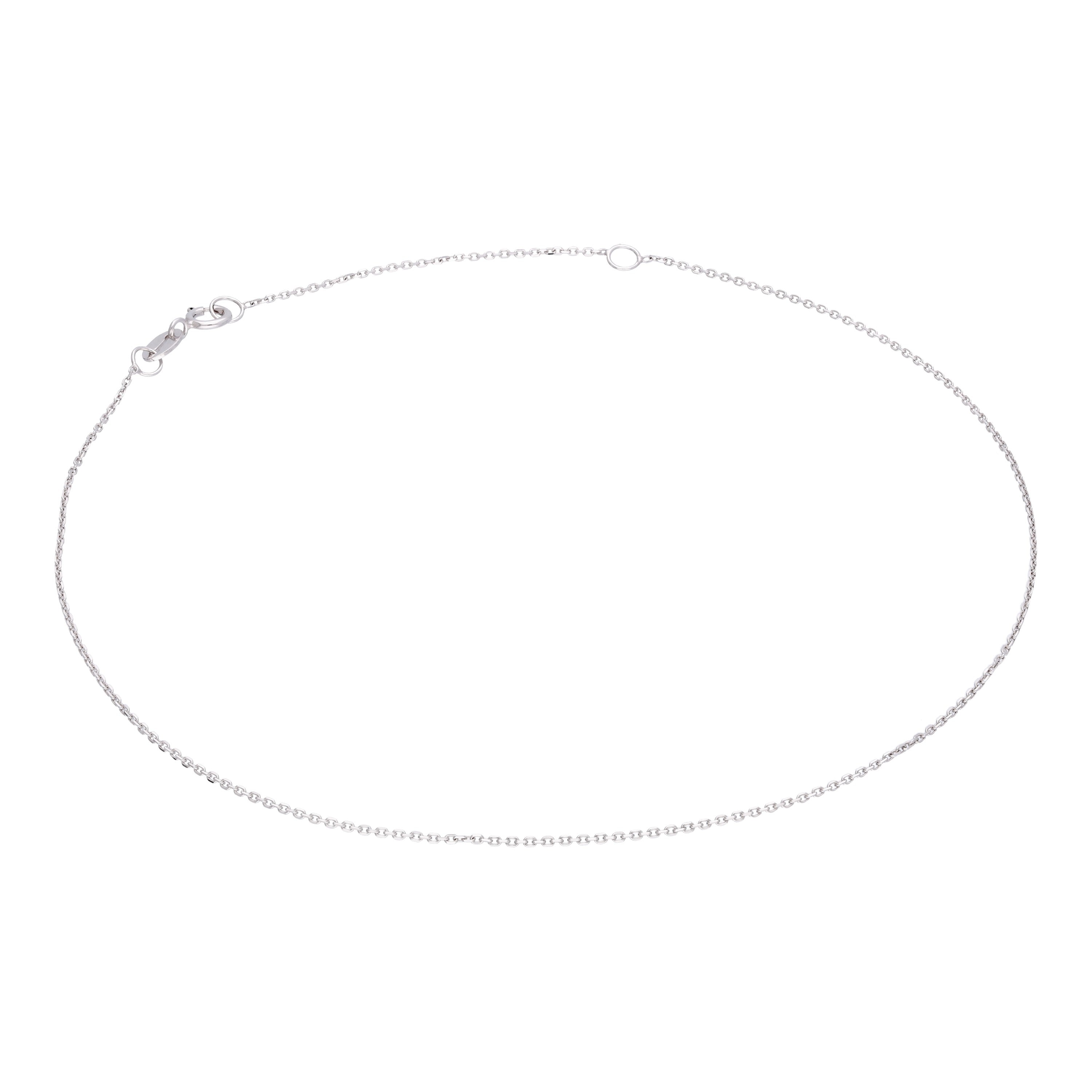 9 Karat Weißgold Facettiert Spurenkette Fußkette 9 - 26,5 cm