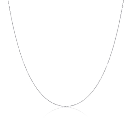 9ct White Gold Faceted Trace Chain 16 - 22 Inches