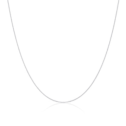 9ct White Gold Faceted Trace Chain 16 - 22 Inches