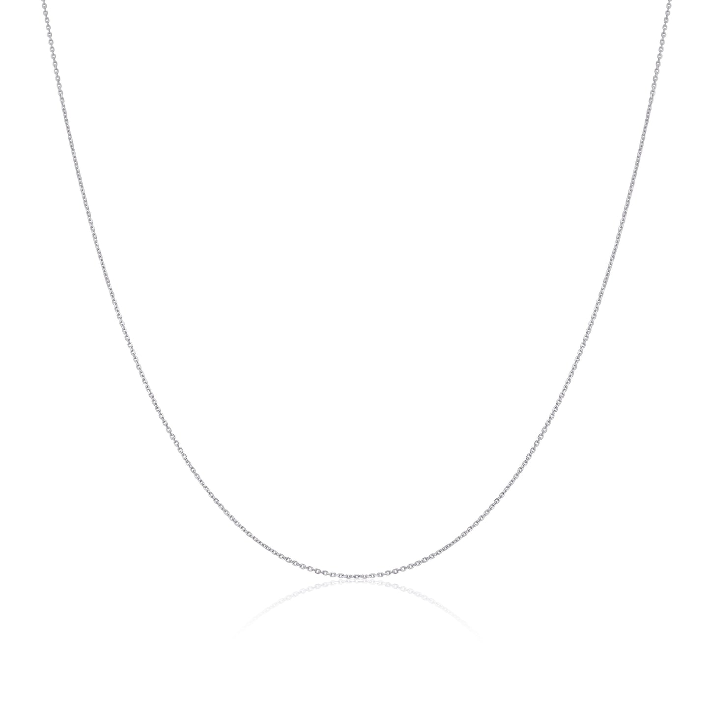 9 Karat Weißgold, facettierte Trace-Kette, 16–22 Zoll