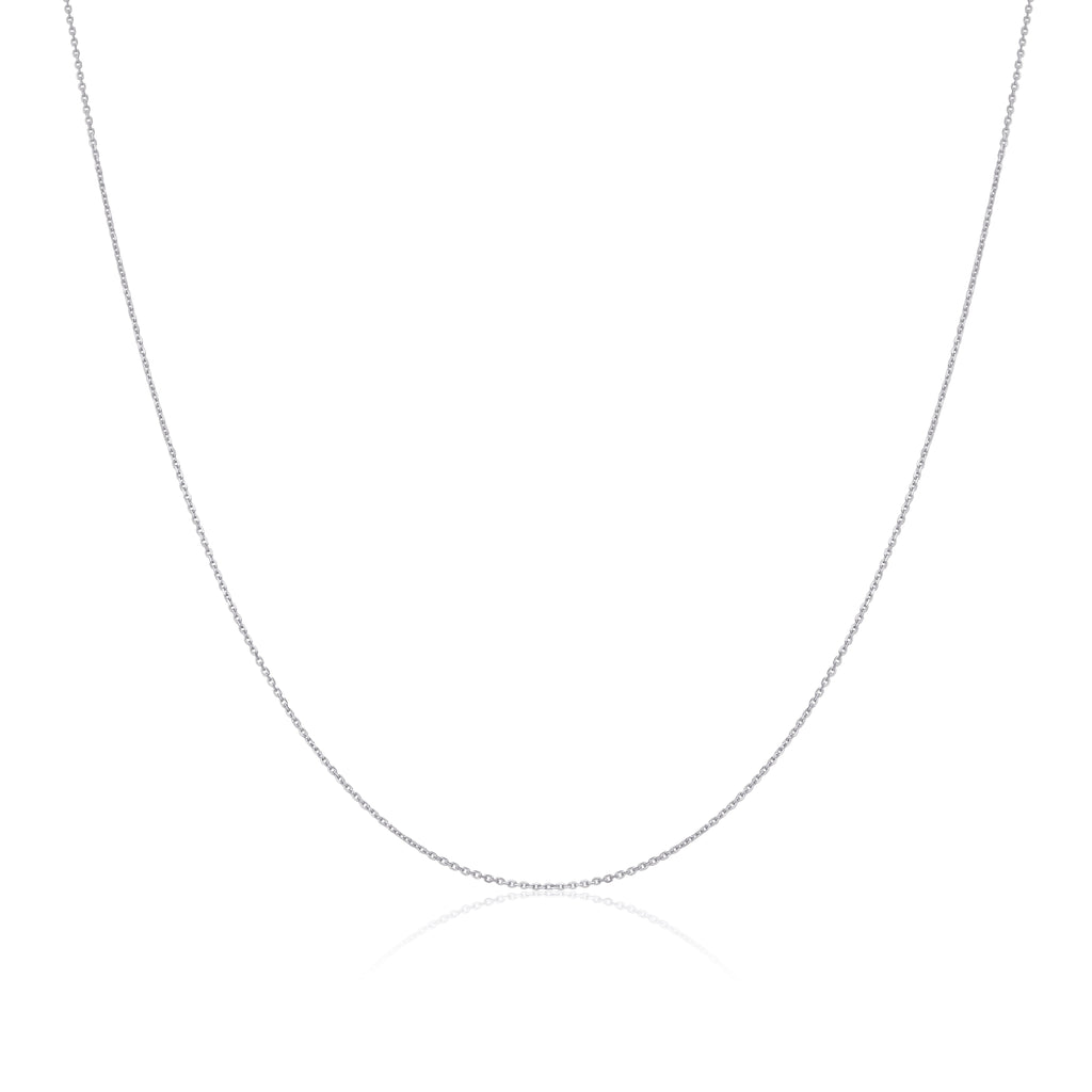 9 Karat Weißgold, facettierte Trace-Kette, 16–22 Zoll