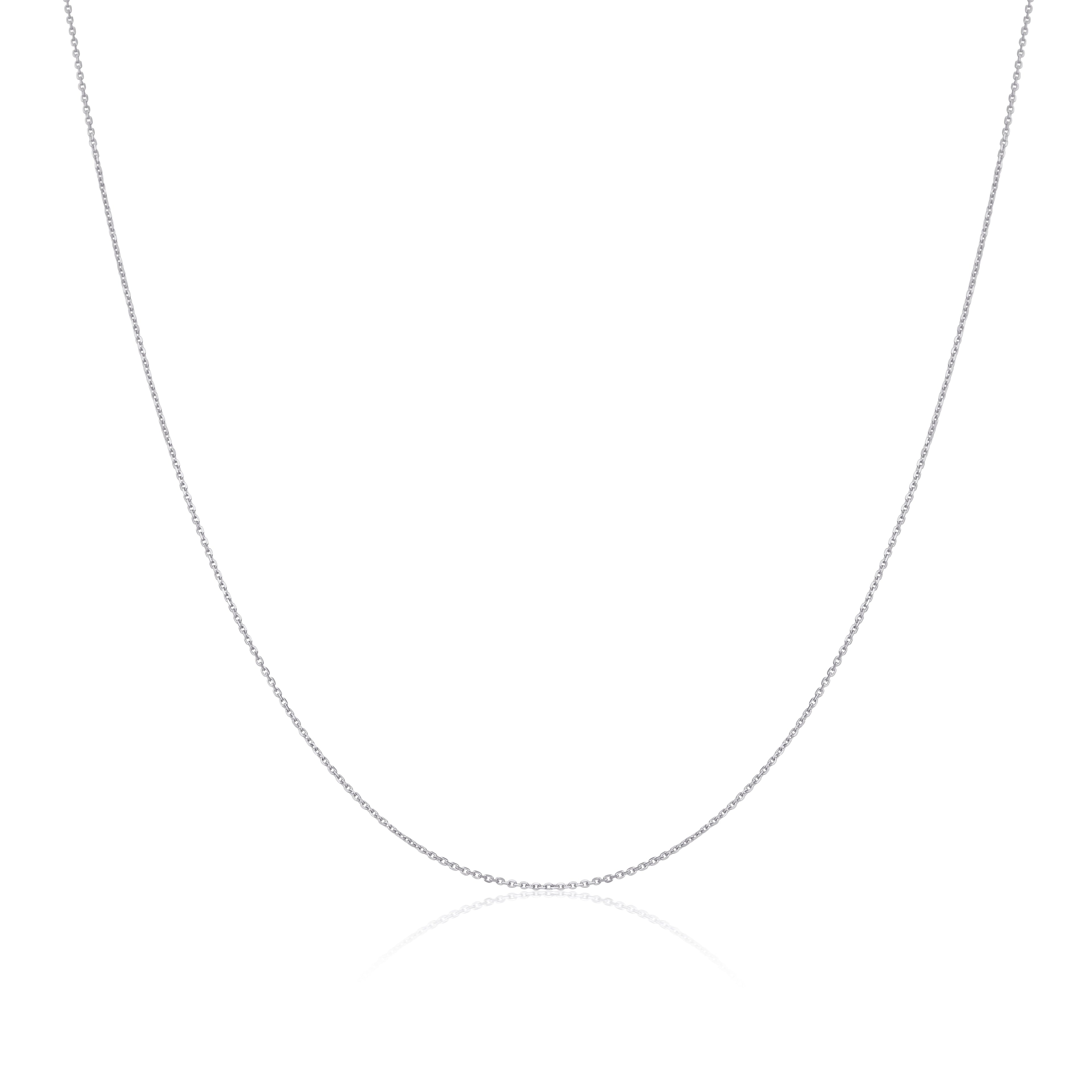 9 Karat Weißgold, facettierte Trace-Kette, 16–22 Zoll
