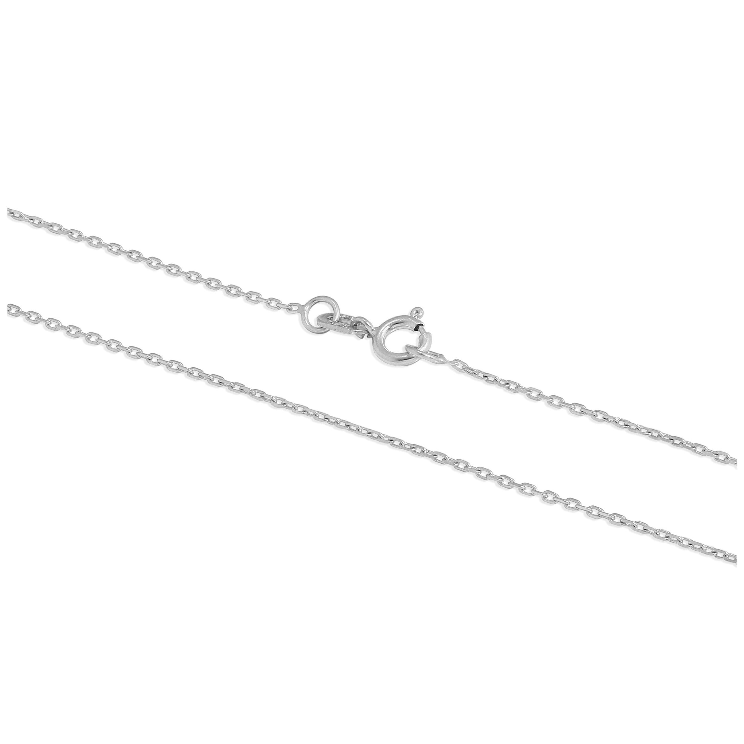 9 Karat Weißgold, facettierte Trace-Kette, 16–22 Zoll