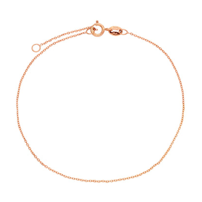 9 Karat Roségold Facettiert Spurenkette Armband Kette 7 - 20,5cm