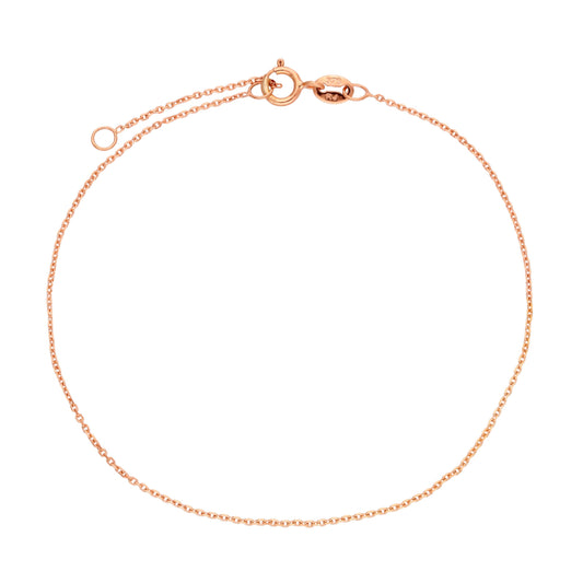 9 Karat Roségold Facettiert Spurenkette Armband Kette 7 - 20,5cm