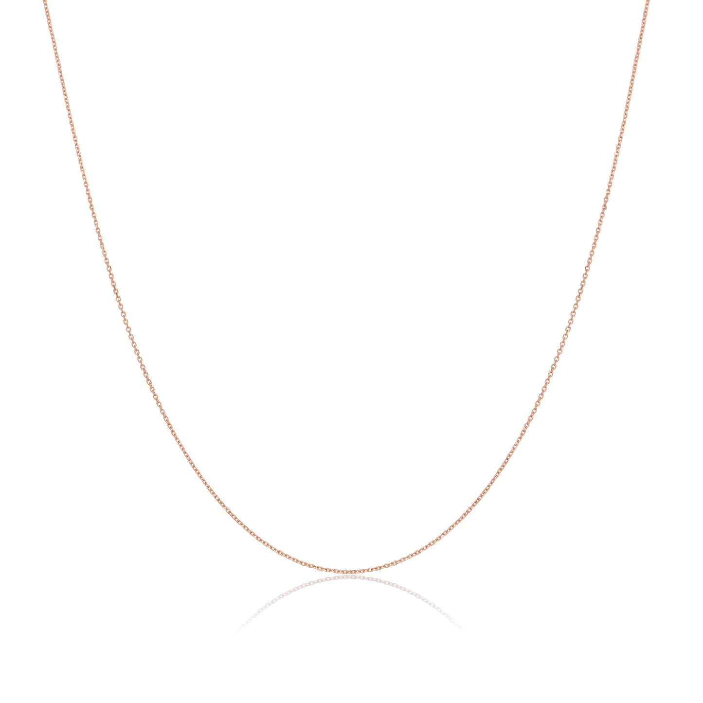 9 Karat Roségold facettierte Kette 16 - 22 Zoll