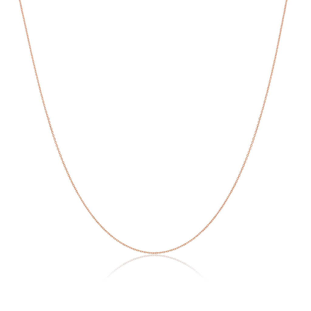 9 Karat Roségold facettierte Kette 16 - 22 Zoll