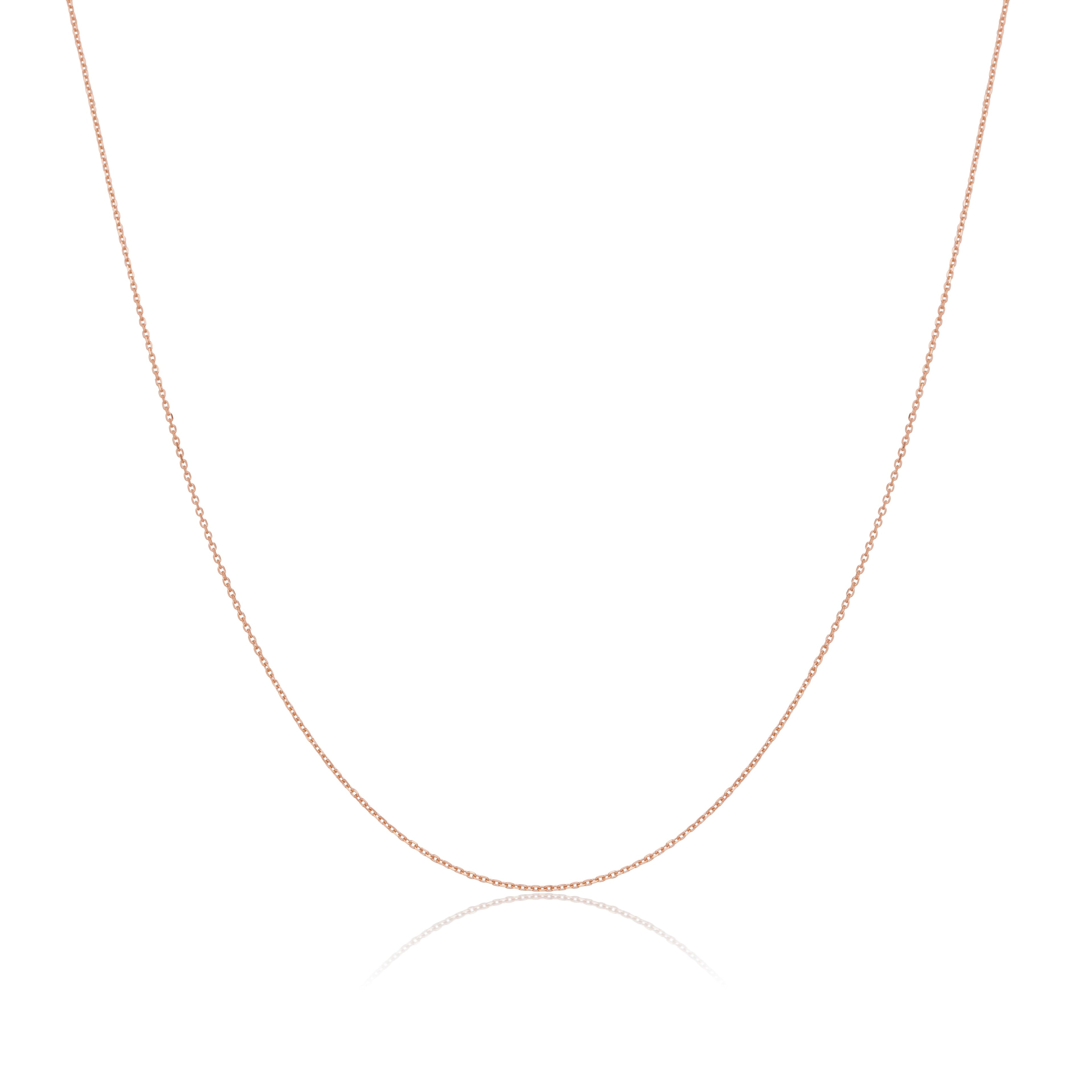 9 Karat Roségold facettierte Kette 16 - 22 Zoll