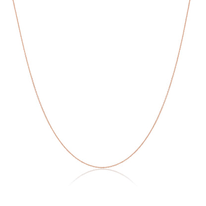 9 Karat Roségold facettierte Kette 16 - 22 Zoll