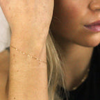 9 Karat Gold Gehämmert Spurenkette Armband 7 - 20,5 cm