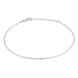 9 Karat Weißgold Gehämmert Spurenkette Armband 7 - 20,5 cm