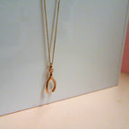 9 Karat Roségold Wünschelrute Halskette - 45,5 cm Kette
