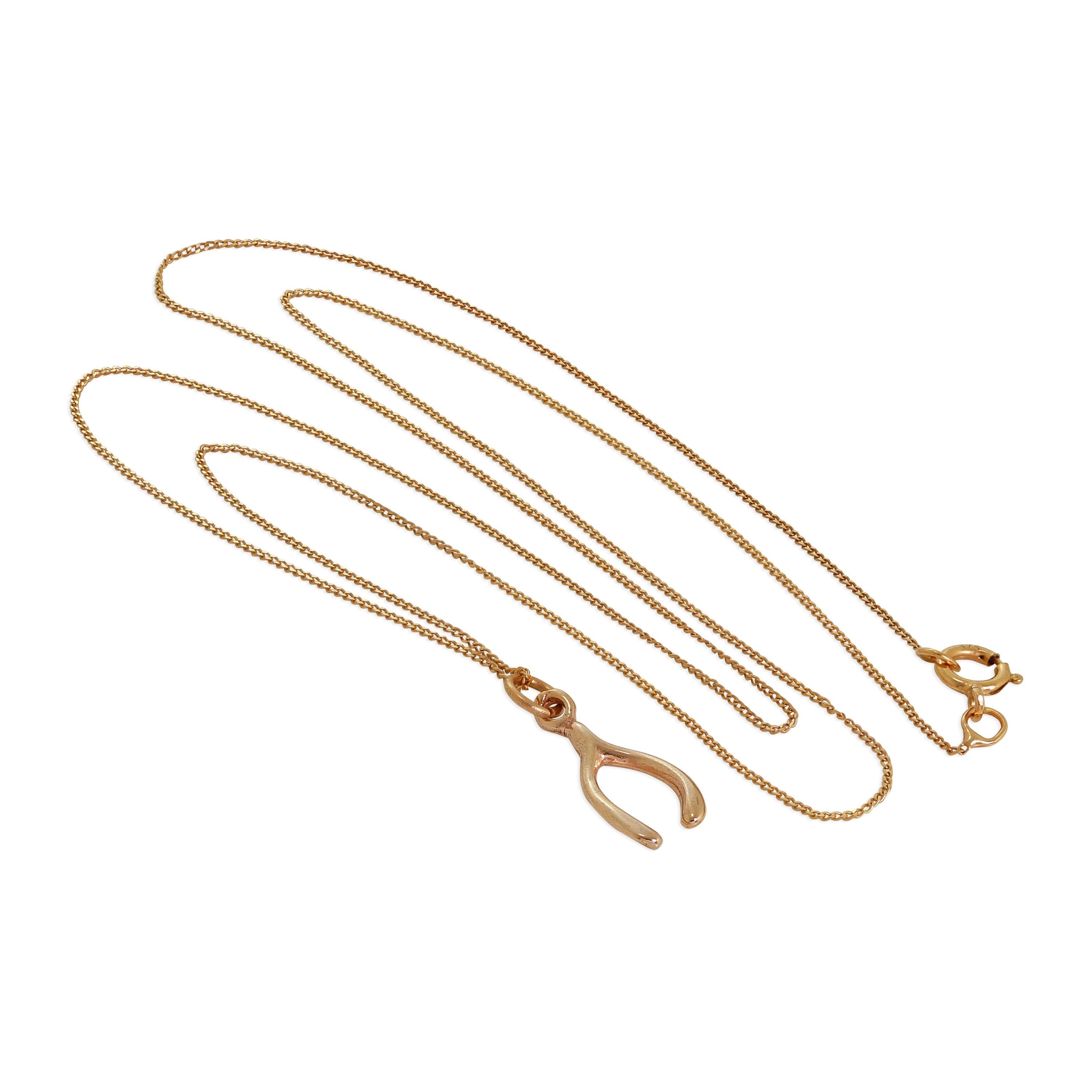 9 Karat Roségold Wünschelrute Halskette - 45,5 cm Kette
