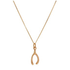 9 Karat Roségold Wünschelrute Halskette - 45,5 cm Kette