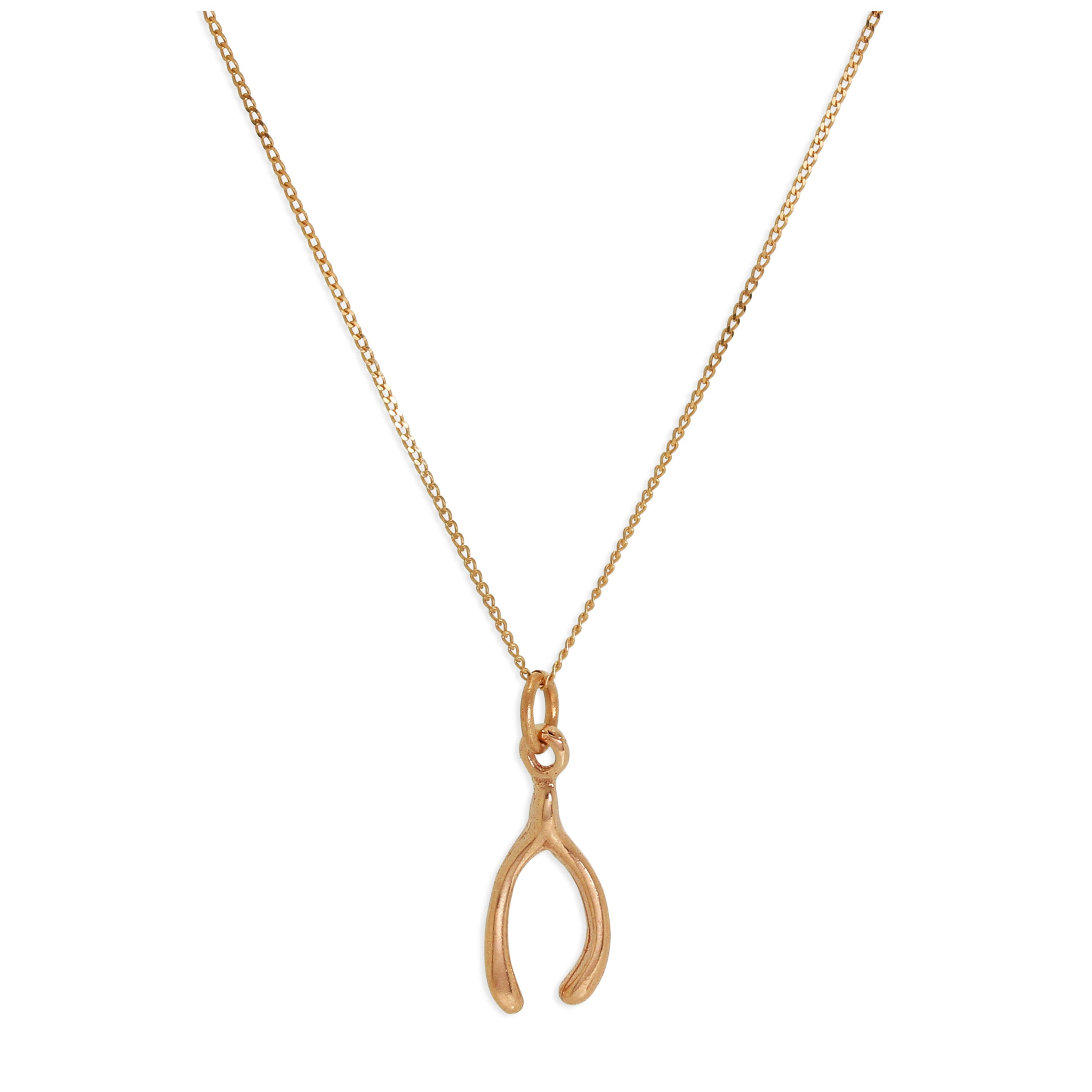 9 Karat Roségold Wünschelrute Halskette - 45,5 cm Kette