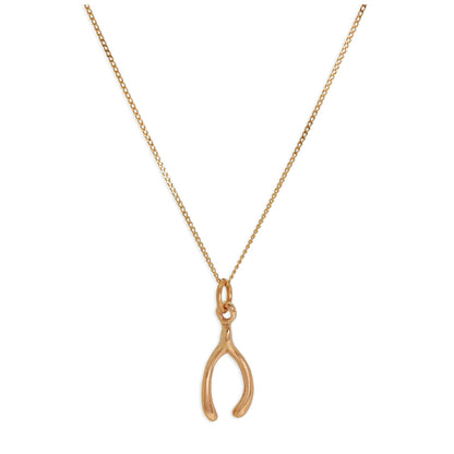 9 Karat Roségold Wünschelrute Halskette - 45,5cm Kette