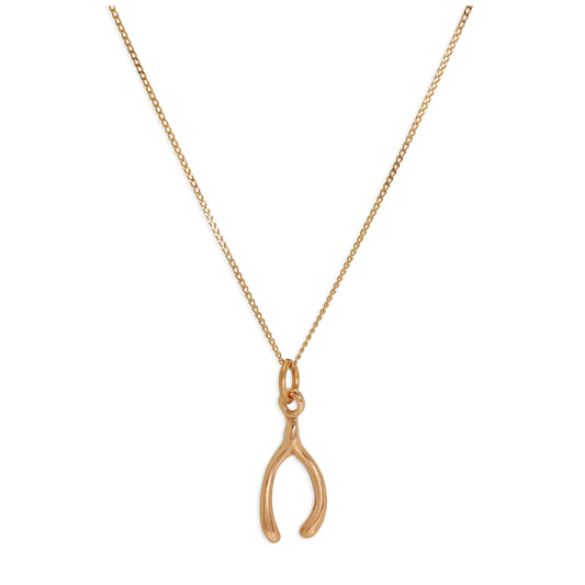 9 Karat Roségold Wünschelrute Halskette - 45,5cm Kette