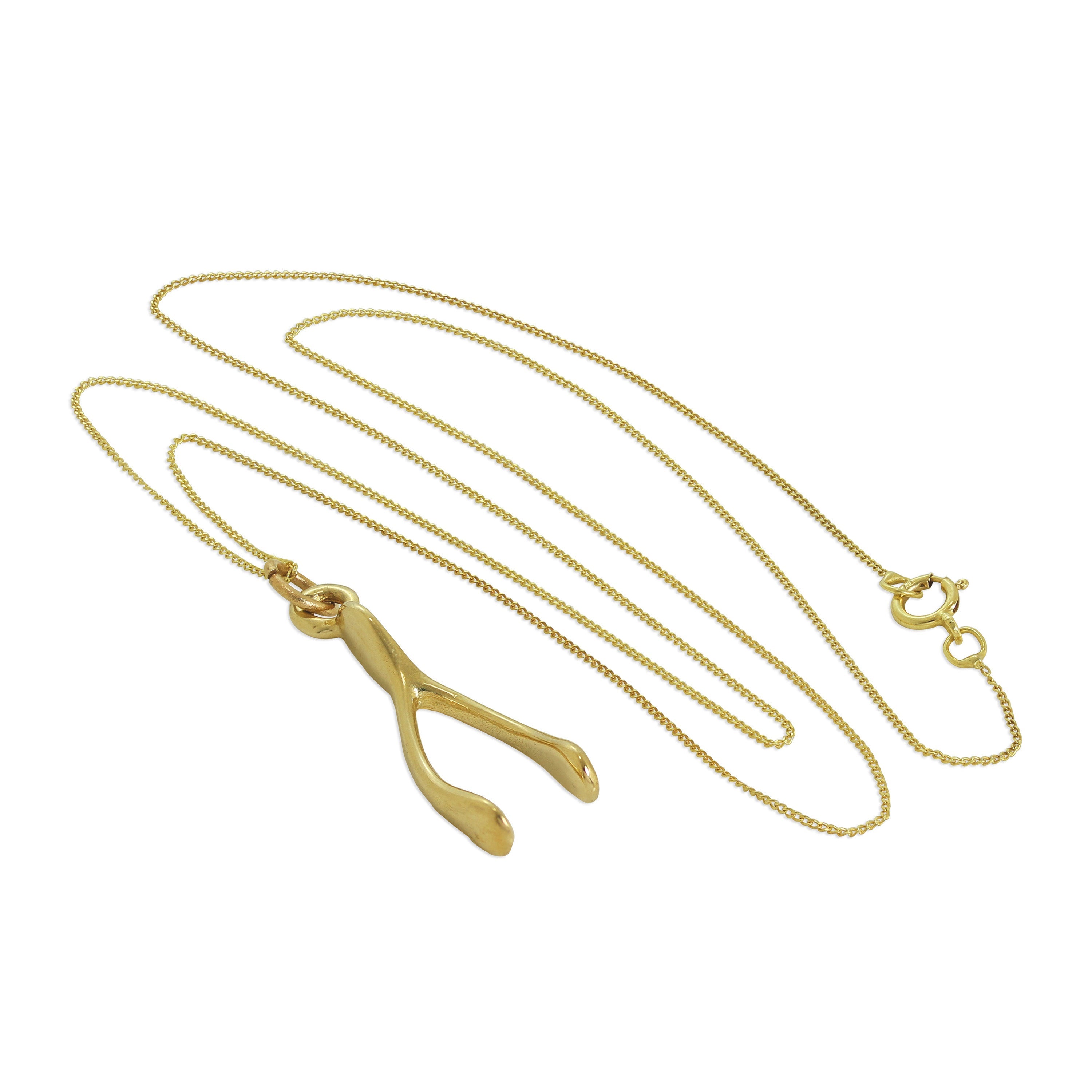 9 Karat Gold Wünschelrute Halskette - 45,5 cm Kette