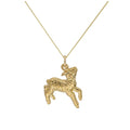9 Karat Gold Lamm Anhänger an 45,5 cm Diamantschliff Kette