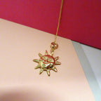 9 Karat Gold Sonne Halskette - 45,5 cm Kette