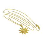 9 Karat Gold Sonne Halskette - 45,5 cm Kette