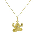 9 Karat Hohl Gold Frosch Halskette - 45,5 cm Kette