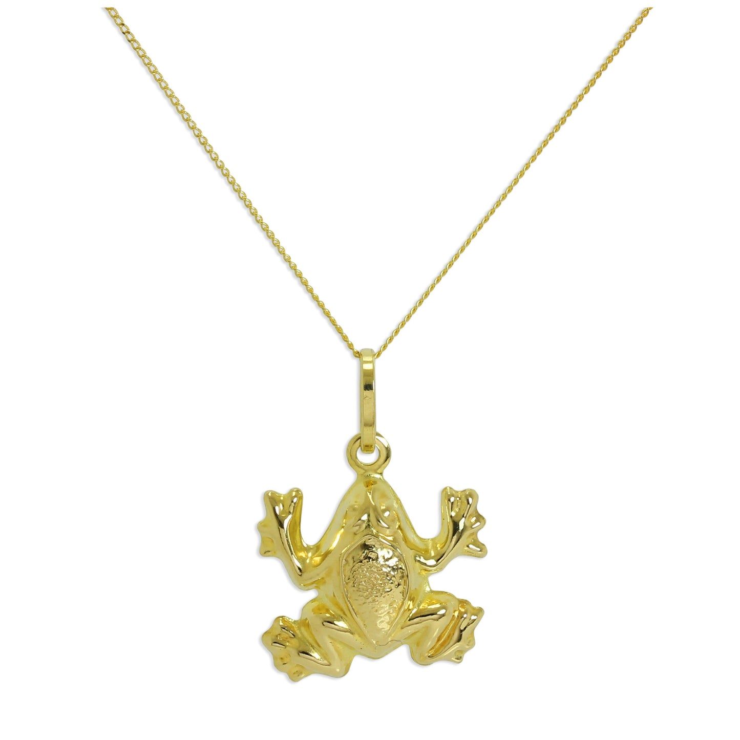 9 Karat Hohl Gold Frosch Halskette - 45,5cm Kette