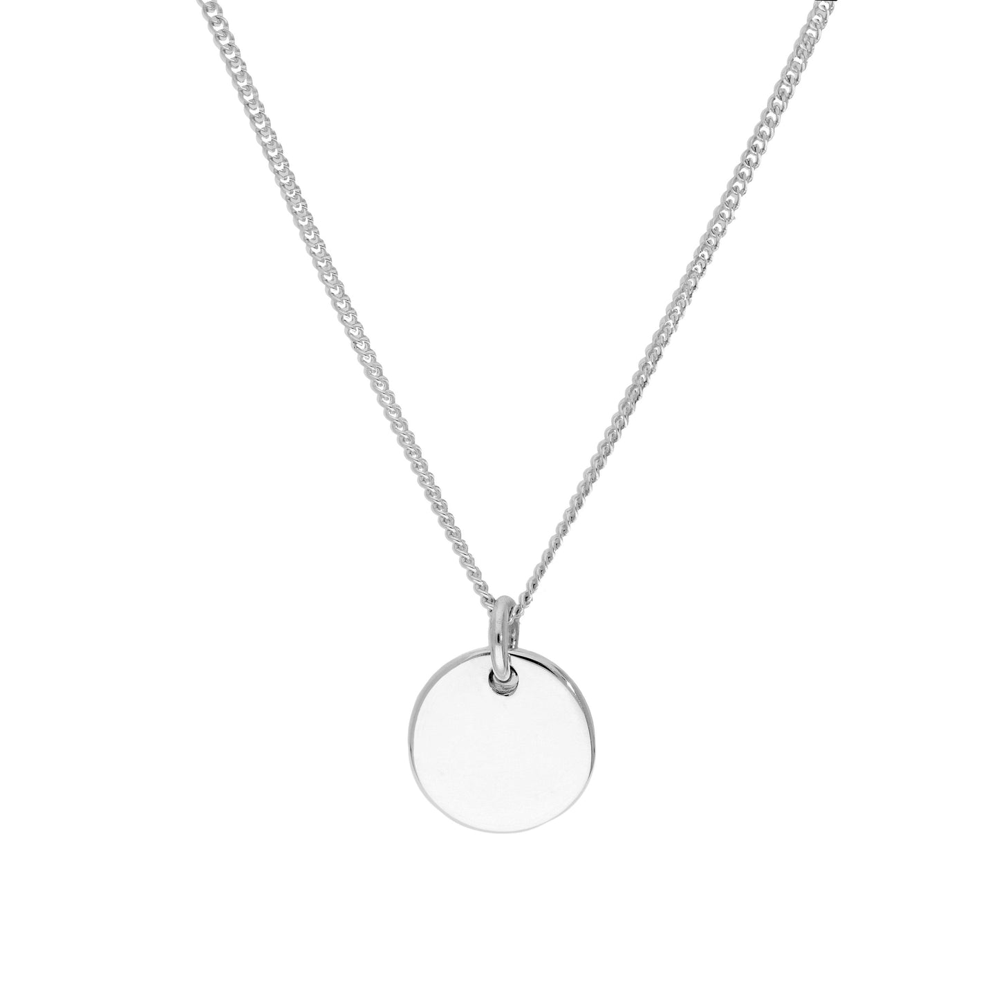 Halskette mit rundem Anhänger aus Sterlingsilber, 40–60 cm