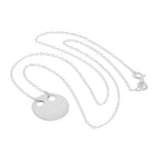 Sterlingsilber gravierbarer flacher Kreis Anhänger Halskette 35 - 55 cm