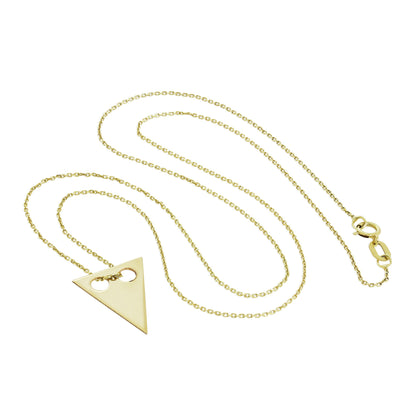 9 Karat Gold Halskette mit flachem Dreieck Anhänger zum Gravieren 16 - 20 Zoll