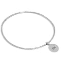 Sterlingsilber Gehämmert Armreif mit Handgeprägtem Scheibe Anhänger