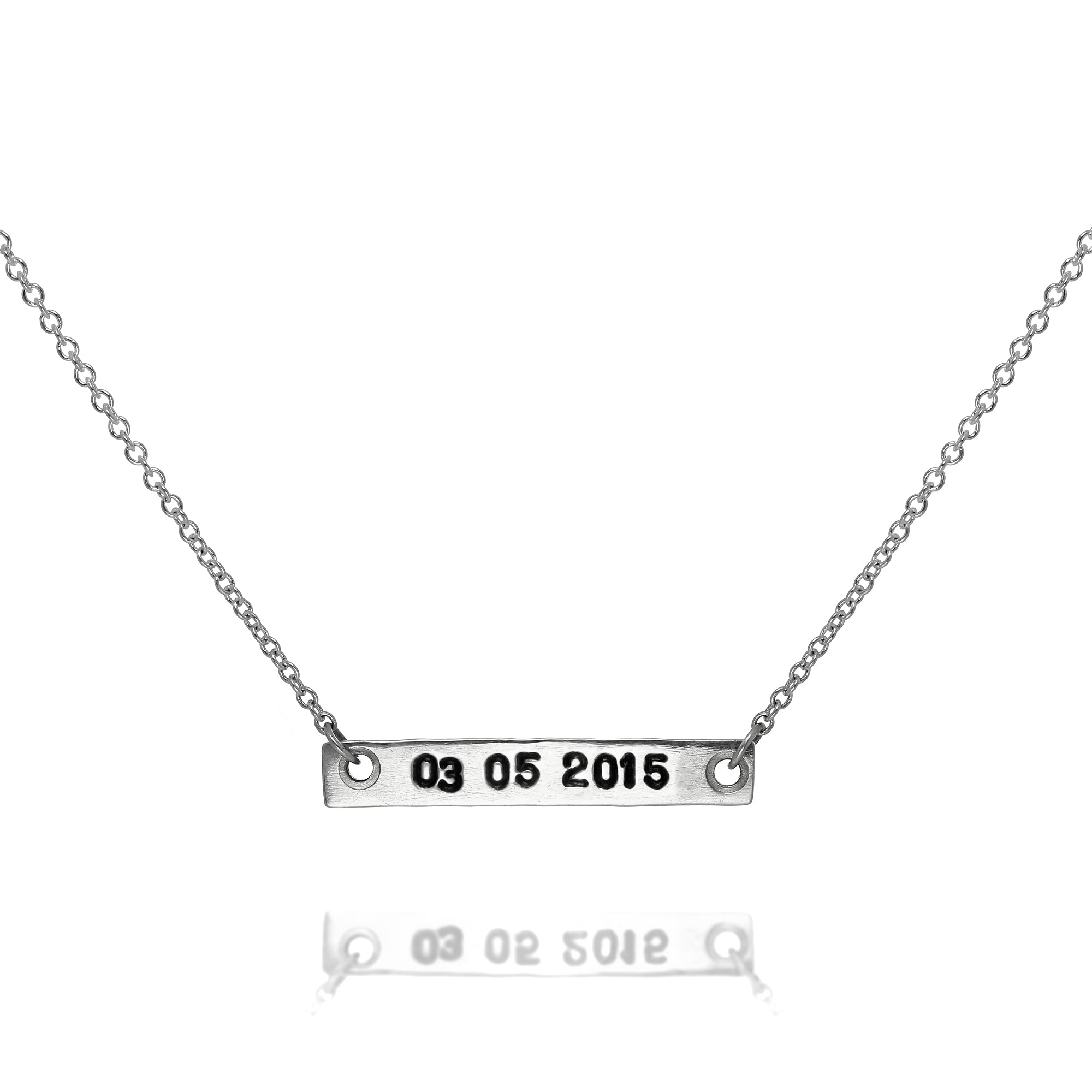 Personalisierte Halskette aus Sterlingsilber mit Barrenanhänger