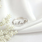 Personalisierter, verstellbarer Sterlingsilber Namensring