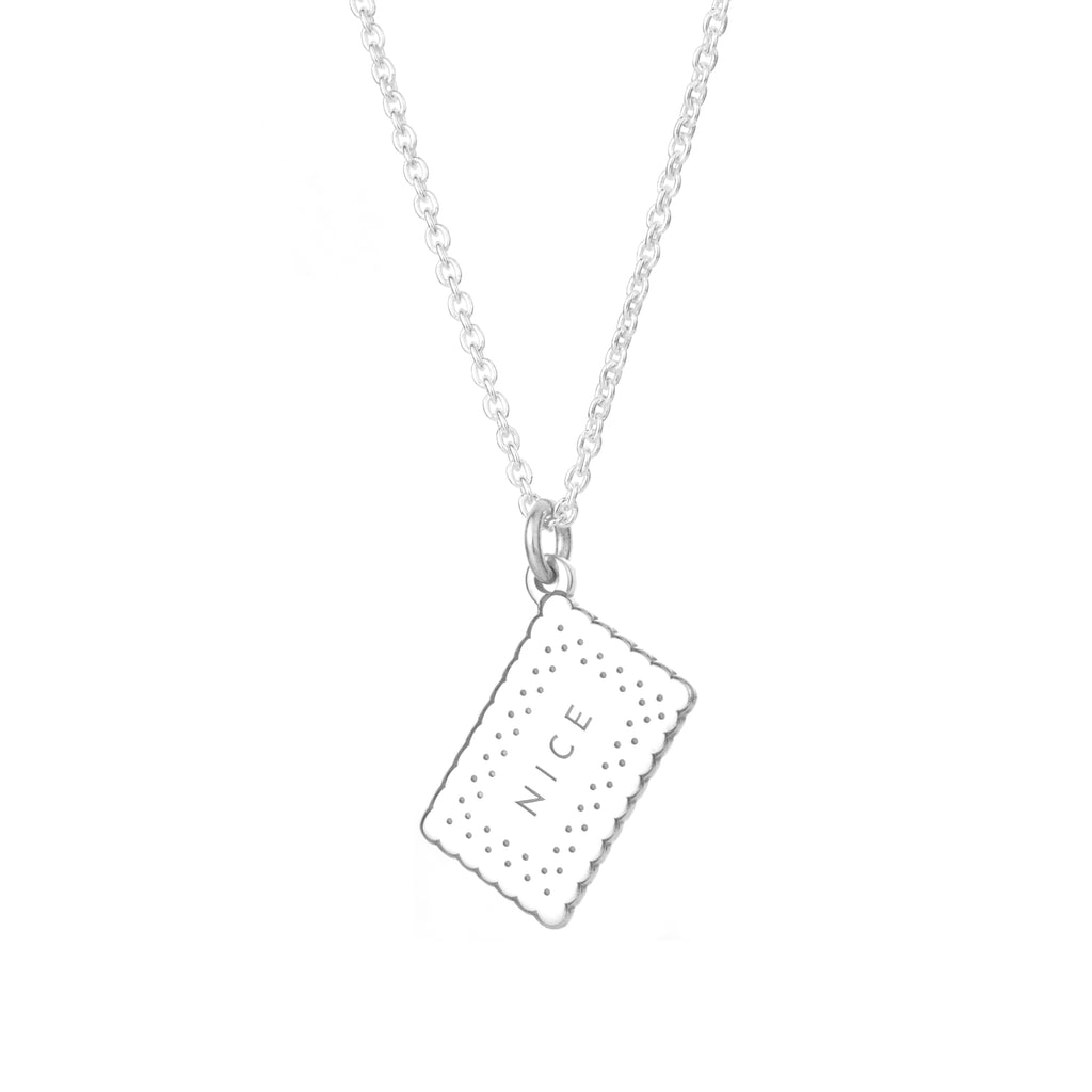 Personalised Sterling Silver Biscuit Necklace