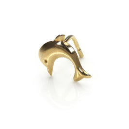 9 Karat Gelbgold Delfin L - förmig Nasenstecker